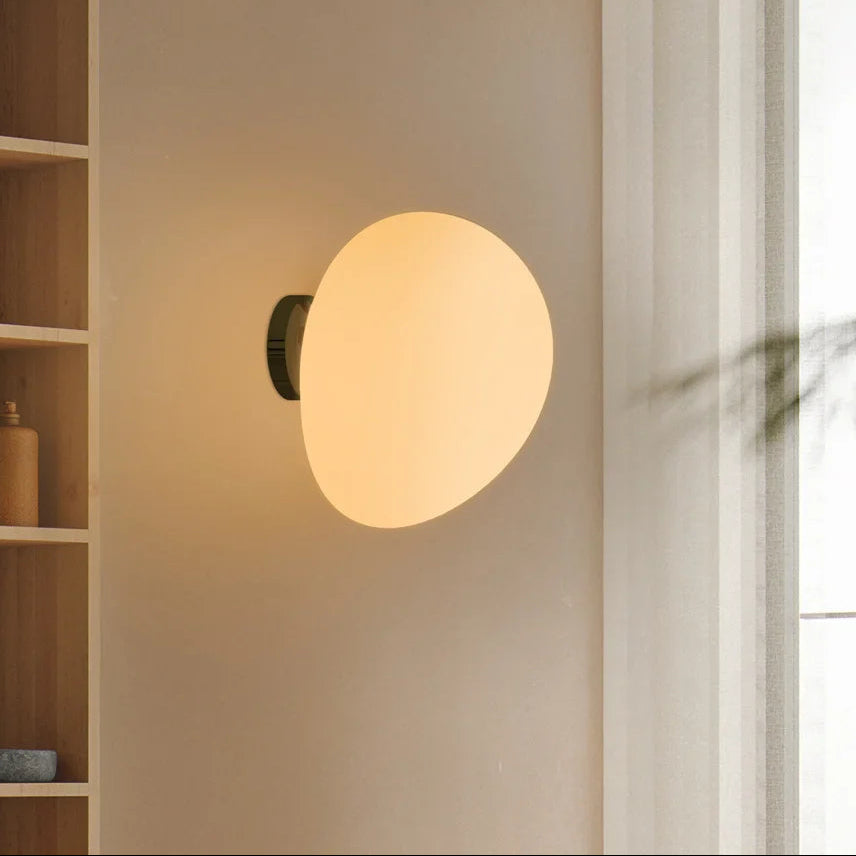 Minimalist Oval Stone-Effect Wall Light