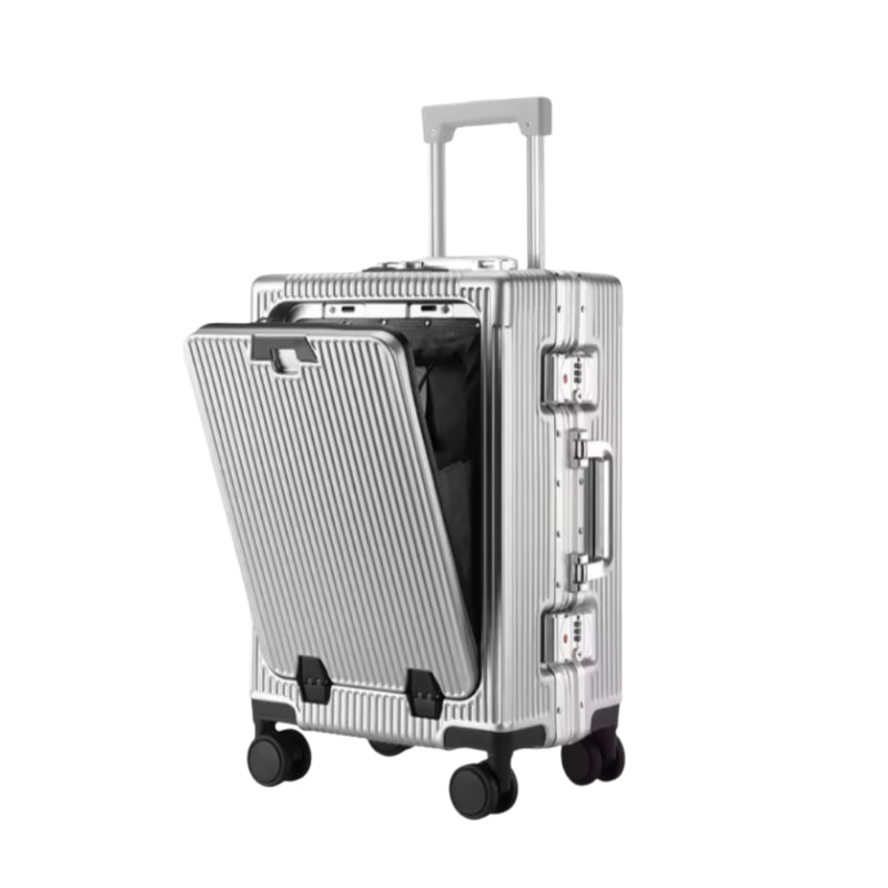 Valise Aluminium Cabine - Argentée - 46cm Rigide