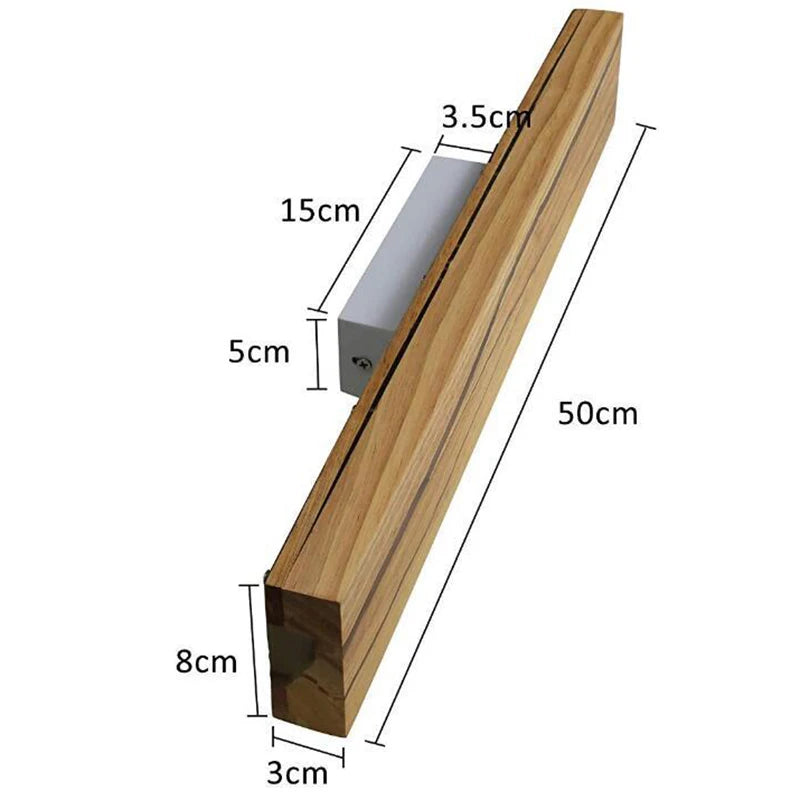 Applique Murale en Bois Rectangulaire à Fissures Lumineuses | BMEN