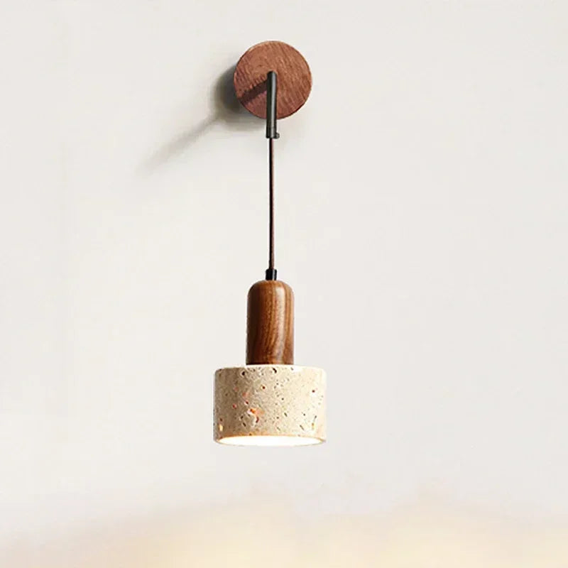Applique murale en bois clair et terrazzo naturel, style épuré, modèle style-naturel