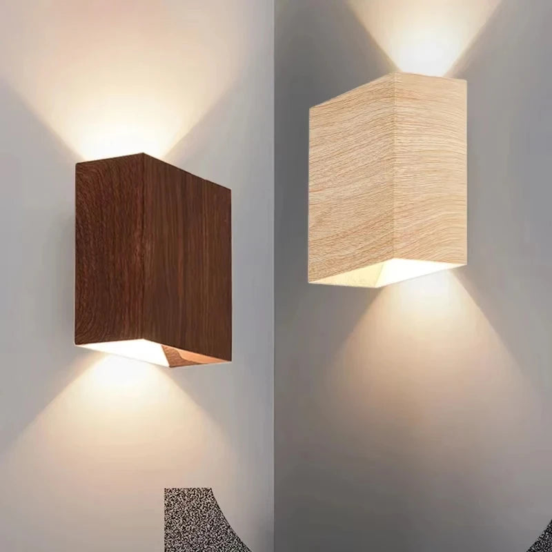 Applique Murale en Bois Carrée à Double Faisceau | LYRA